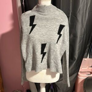 Cowl lightning bolt sweater size small